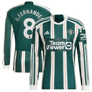 Manchester United Away Shirt 2023-24 Long Sleeve with B.Fernandes 8 printing