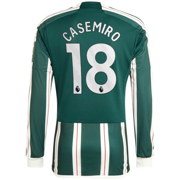Manchester United Away Shirt 2023-24 Long Sleeve with Casemiro 18 printing