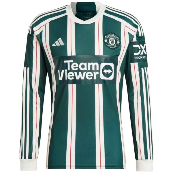 Manchester United Away Shirt 2023-24 Long Sleeve with Martinez 6 printing