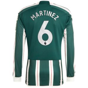 Manchester United Away Shirt 2023-24 Long Sleeve with Martinez 6 printing