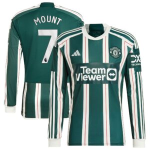Manchester United Away Shirt 2023-24 Long Sleeve With Mount 7 Printing