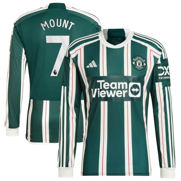 Manchester United Away Shirt 2023-24 Long Sleeve With Mount 7 Printing