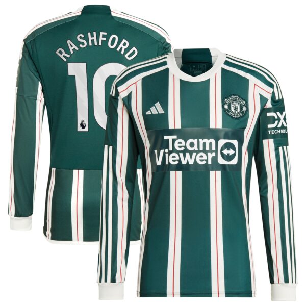 Manchester United Away Shirt 2023-24 Long Sleeve with Rashford 10 printing