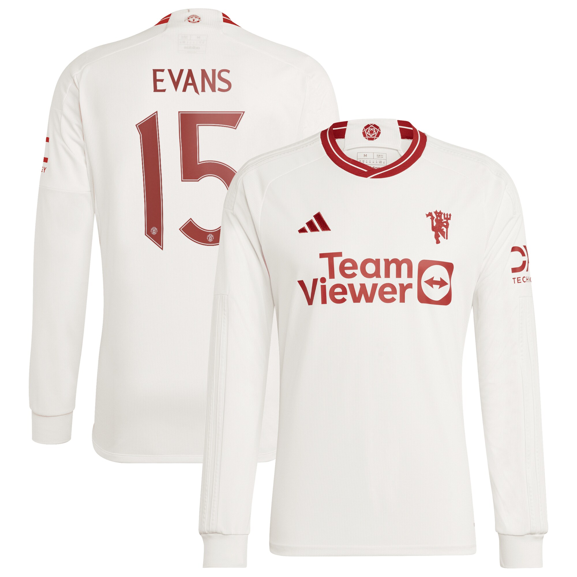 Manchester United Cup Third Shirt 2023-24 Long Sleeve With Evans 15 Printing