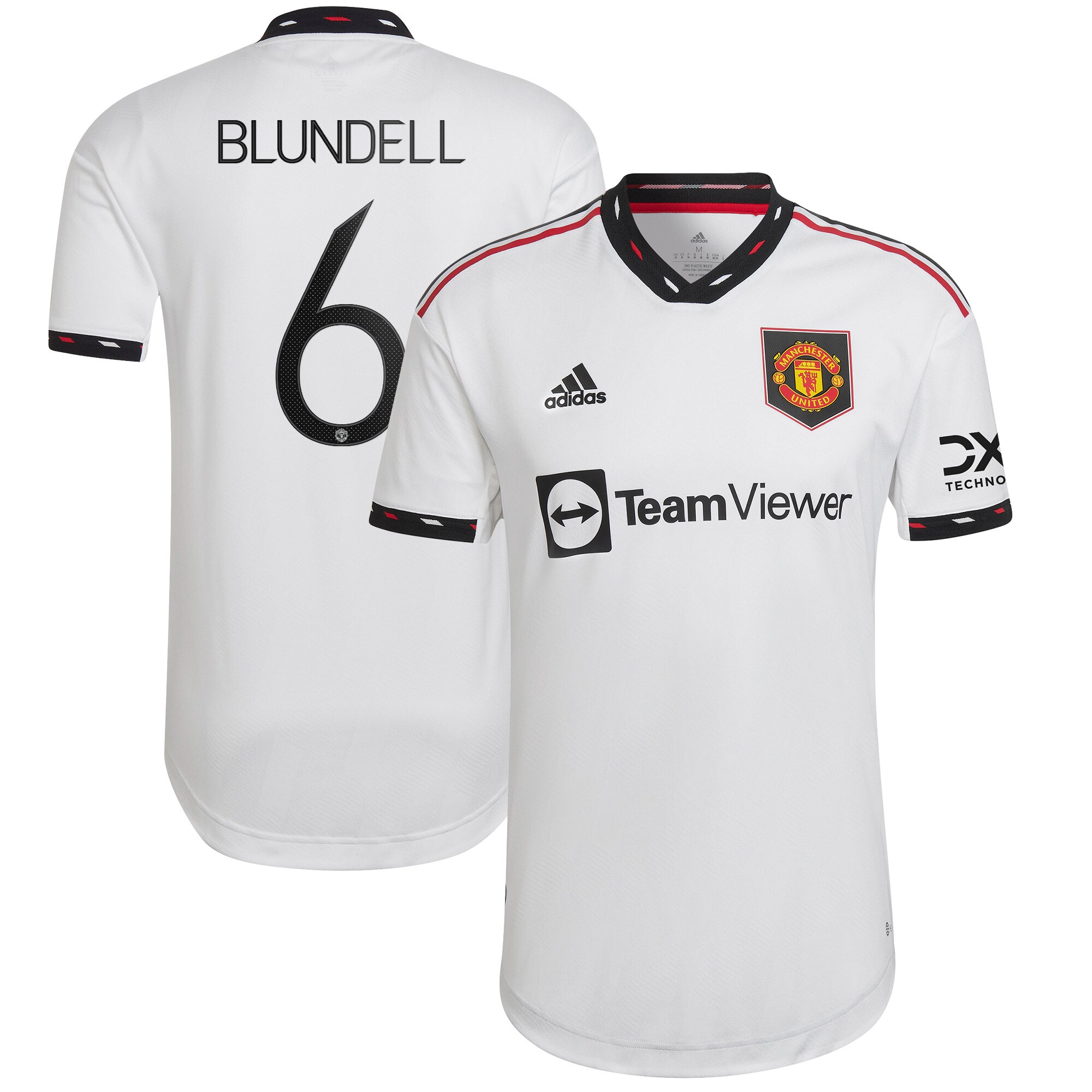 Manchester United Cup Away Authentic Shirt 2022-23 with Blundell 6 printing