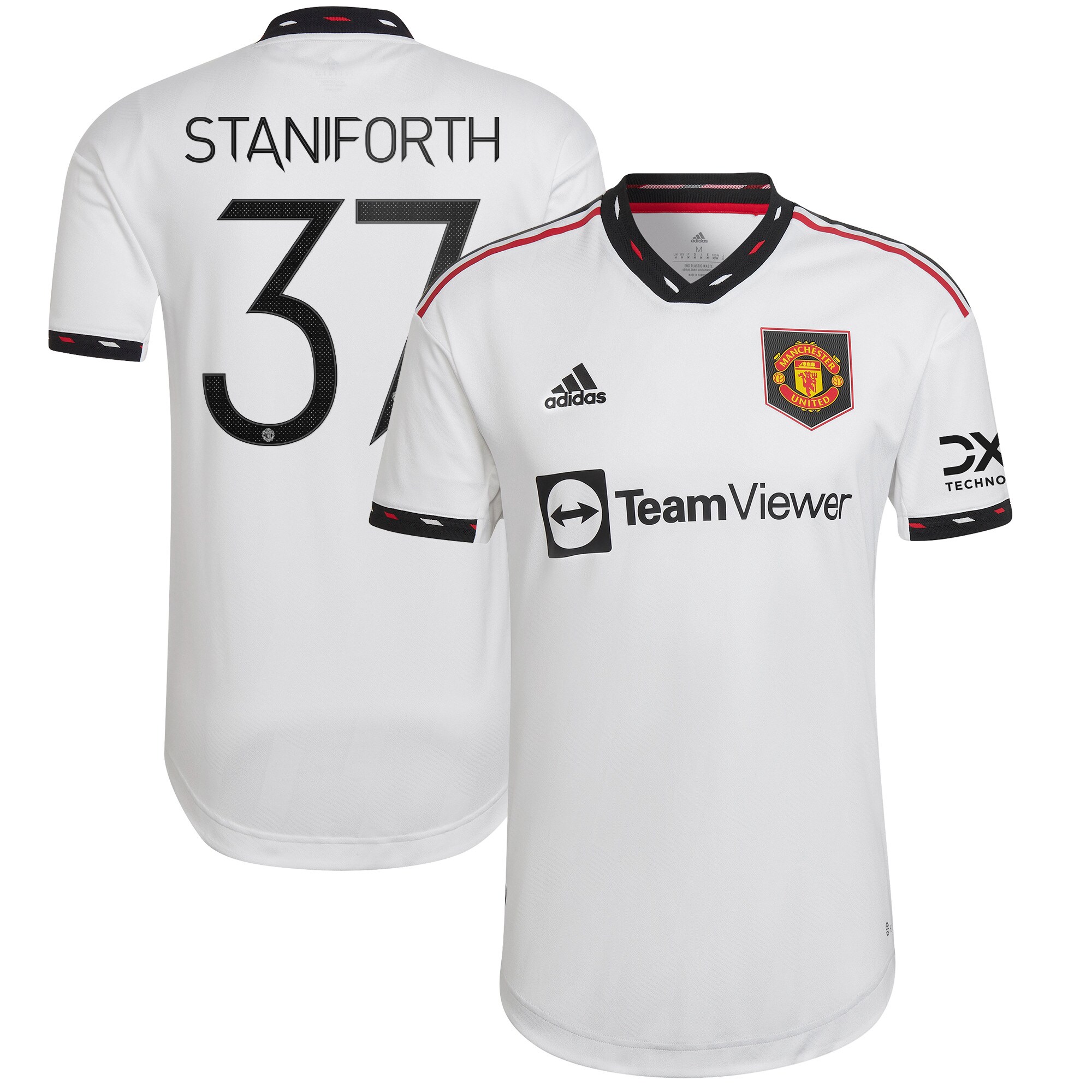 Manchester United Cup Away Authentic Shirt 2022-23 with Staniforth 37 printing