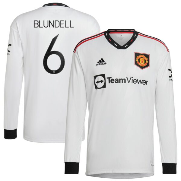 Manchester United Cup Away Shirt 2022-23 - Long Sleeve with Blundell 6 printing