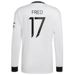 Manchester United Cup Away Shirt 2022-23 - Long Sleeve with Fred 17 printing