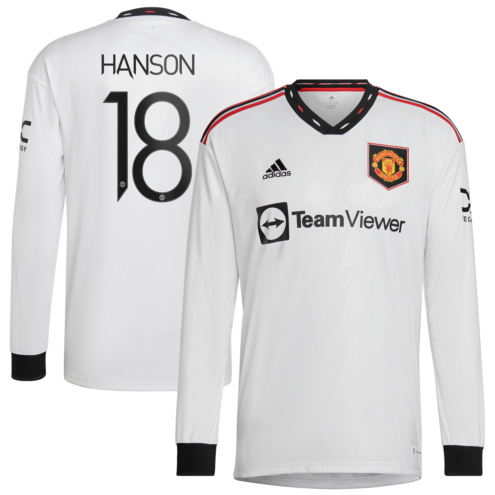 Manchester United Cup Away Shirt 2022-23 - Long Sleeve with Hanson 18 printing