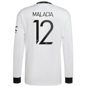 Manchester United Cup Away Shirt 2022-23 - Long Sleeve with Malacia 12 printing