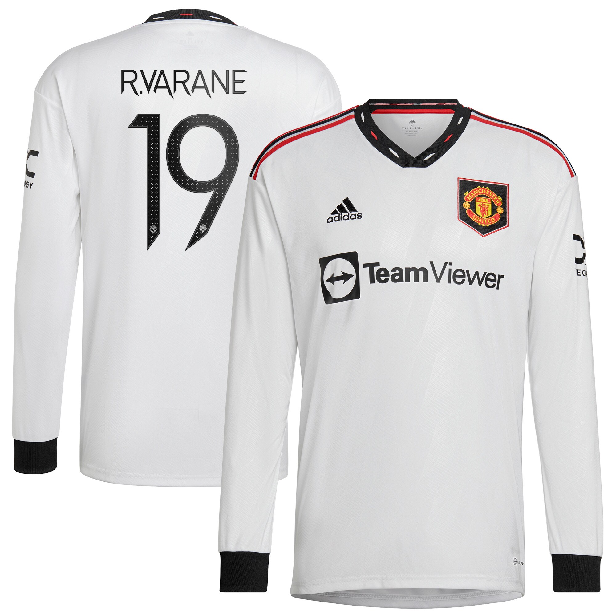 Manchester United Cup Away Shirt 2022-23 - Long Sleeve with R. Varane 19 printing