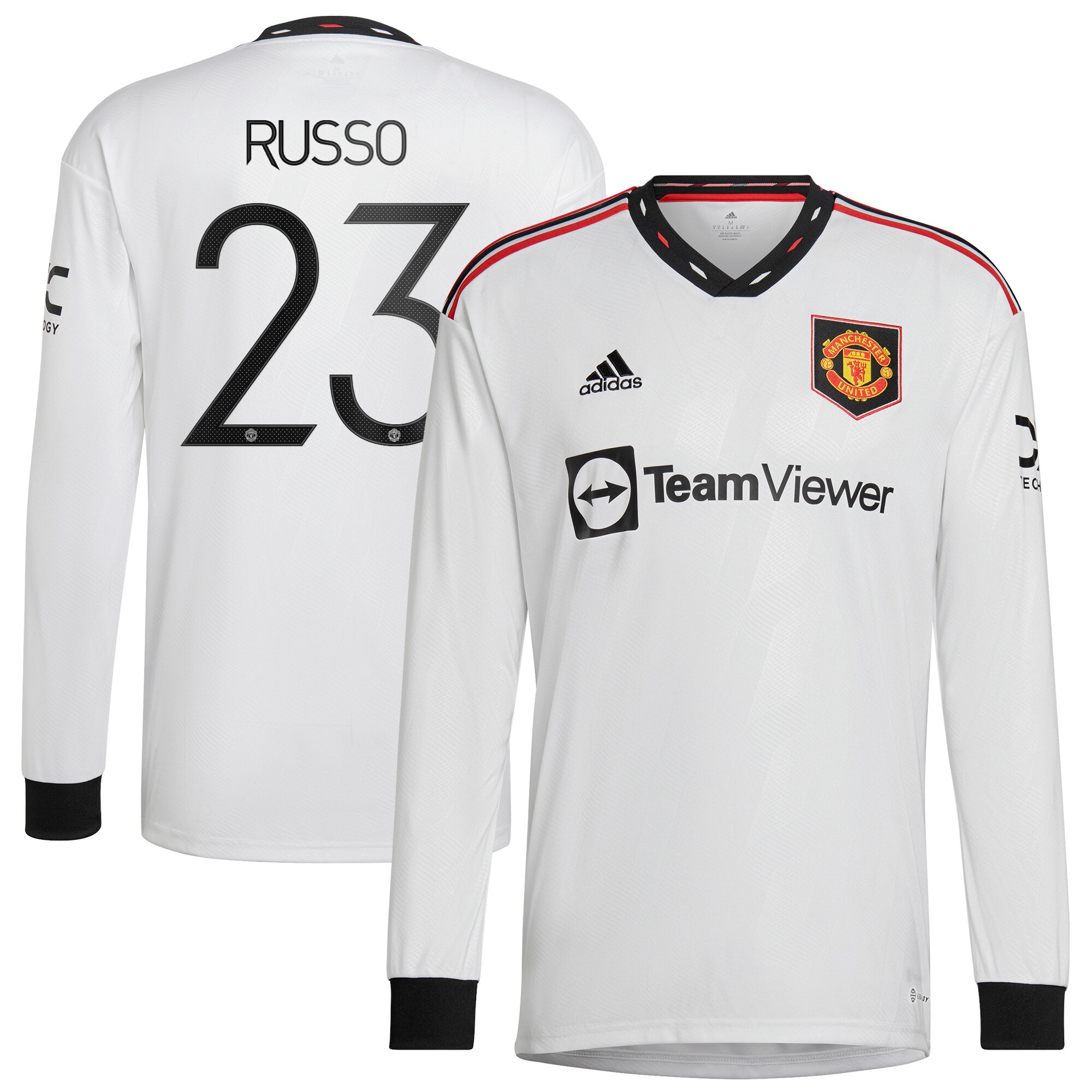 Manchester United Cup Away Shirt 2022-23 - Long Sleeve with Russo 23 printing