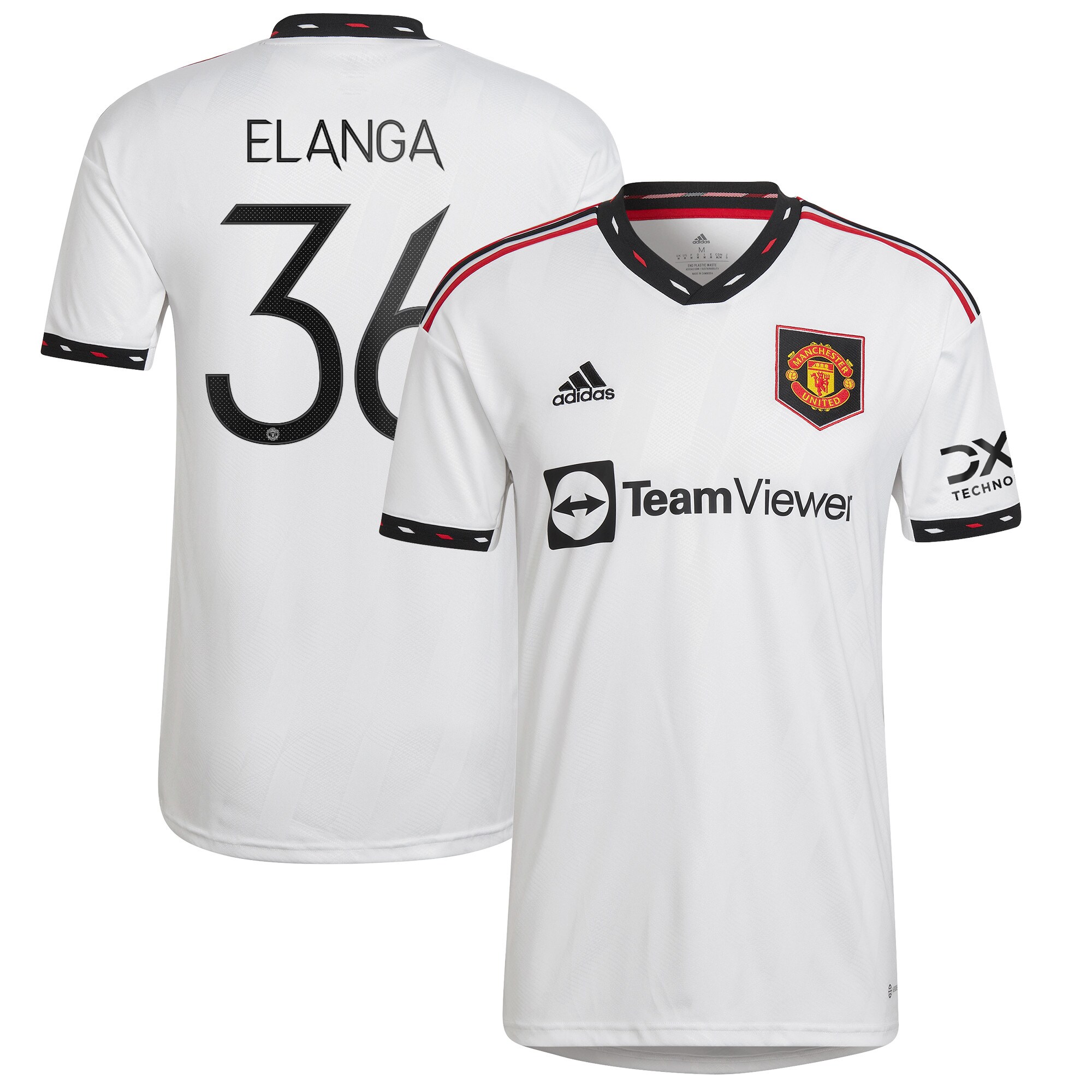 Manchester United Cup Away Shirt 2022-23 with Elanga 36 printing