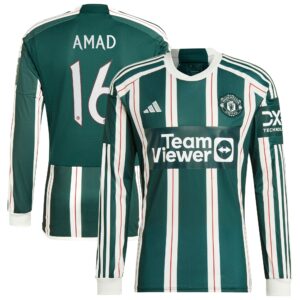 Manchester United Cup Away Shirt 2023-24 Long Sleeve With Amad 16 Printing