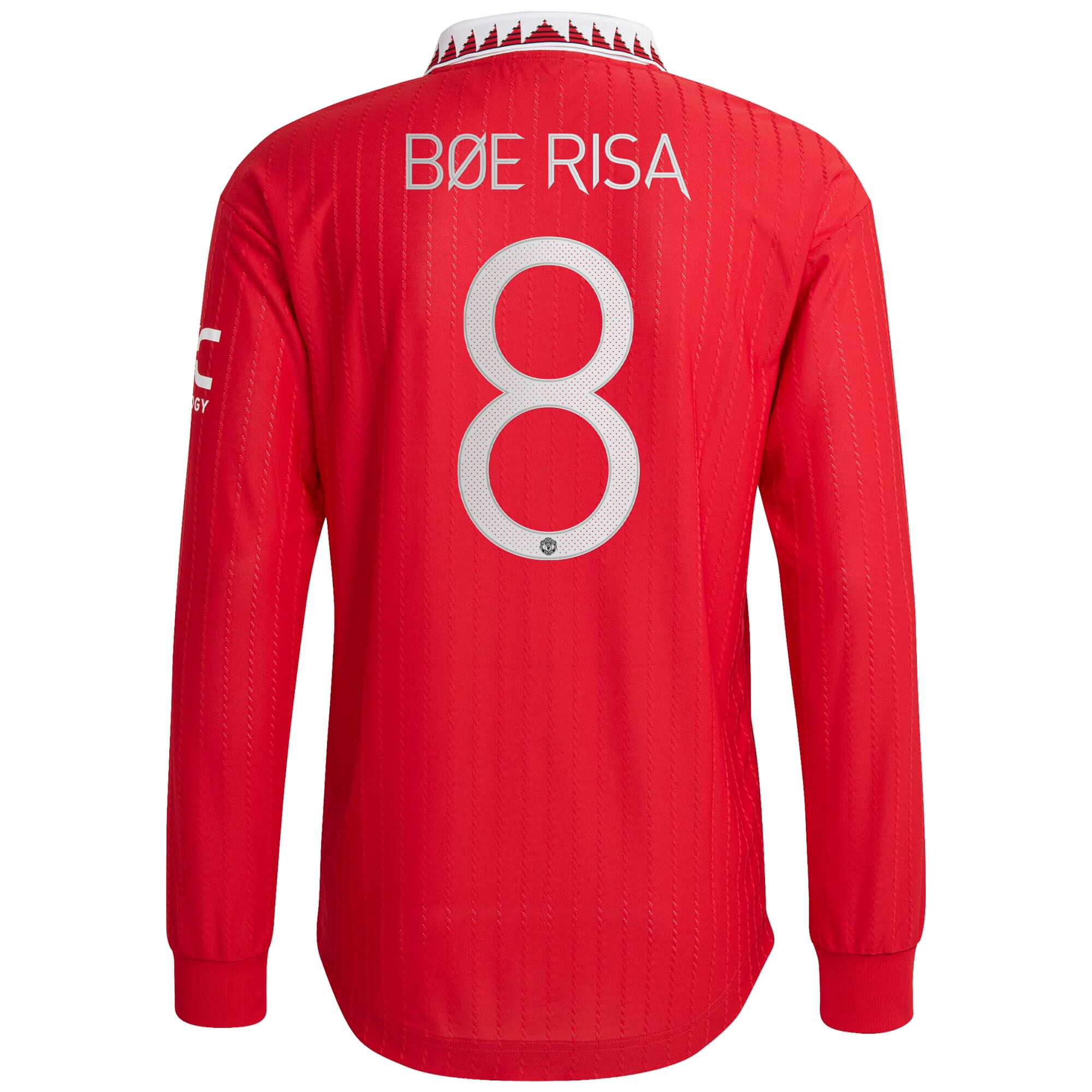 Manchester United Cup Home Authentic Shirt 2022-23 - Long Sleeve with Bøe Risa 8 printing