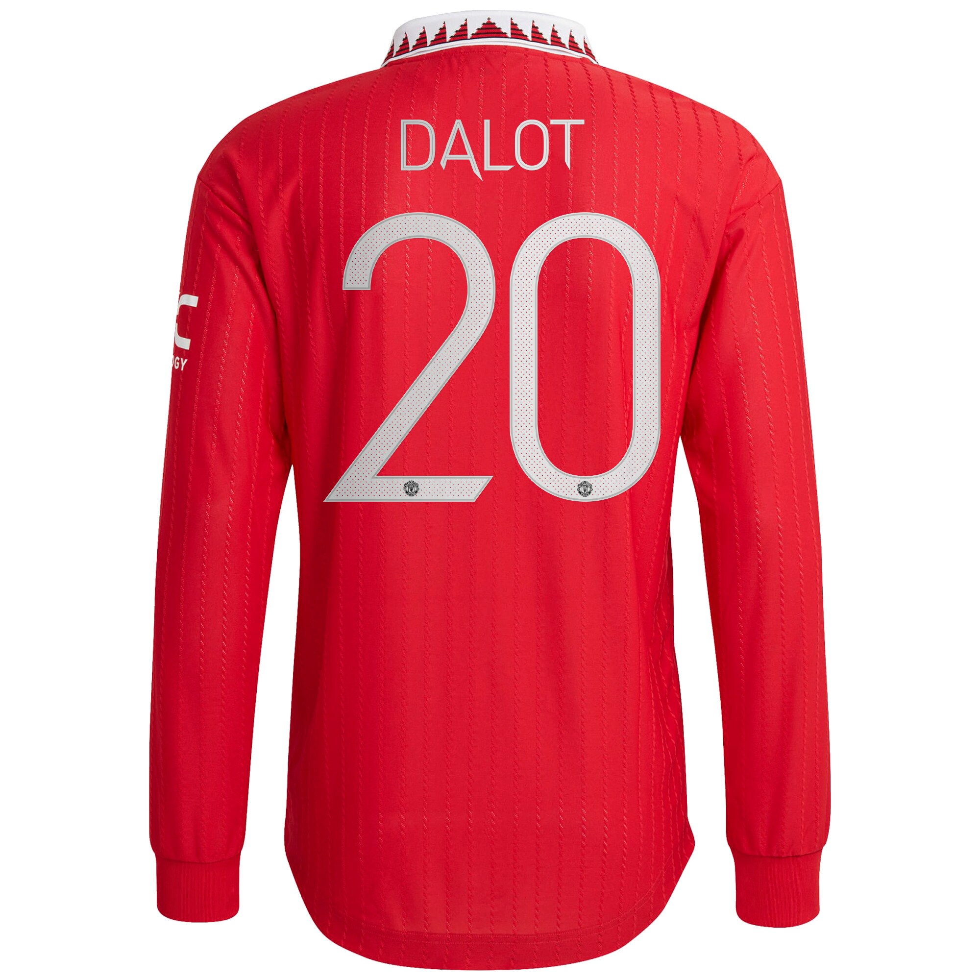 Manchester United Cup Home Authentic Shirt 2022-23 - Long Sleeve with Dalot 20 printing
