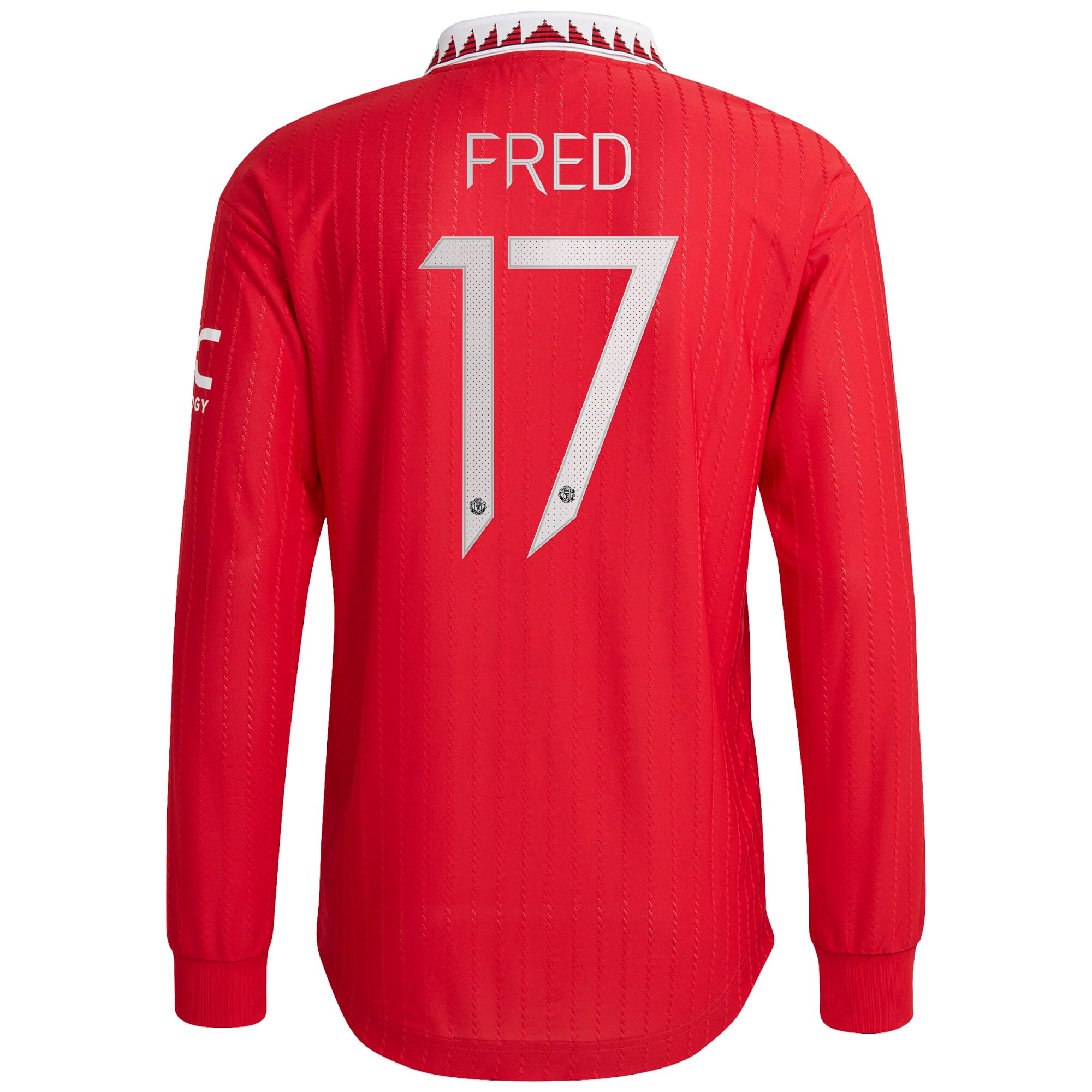 Manchester United Cup Home Authentic Shirt 2022-23 - Long Sleeve with Fred 17 printing