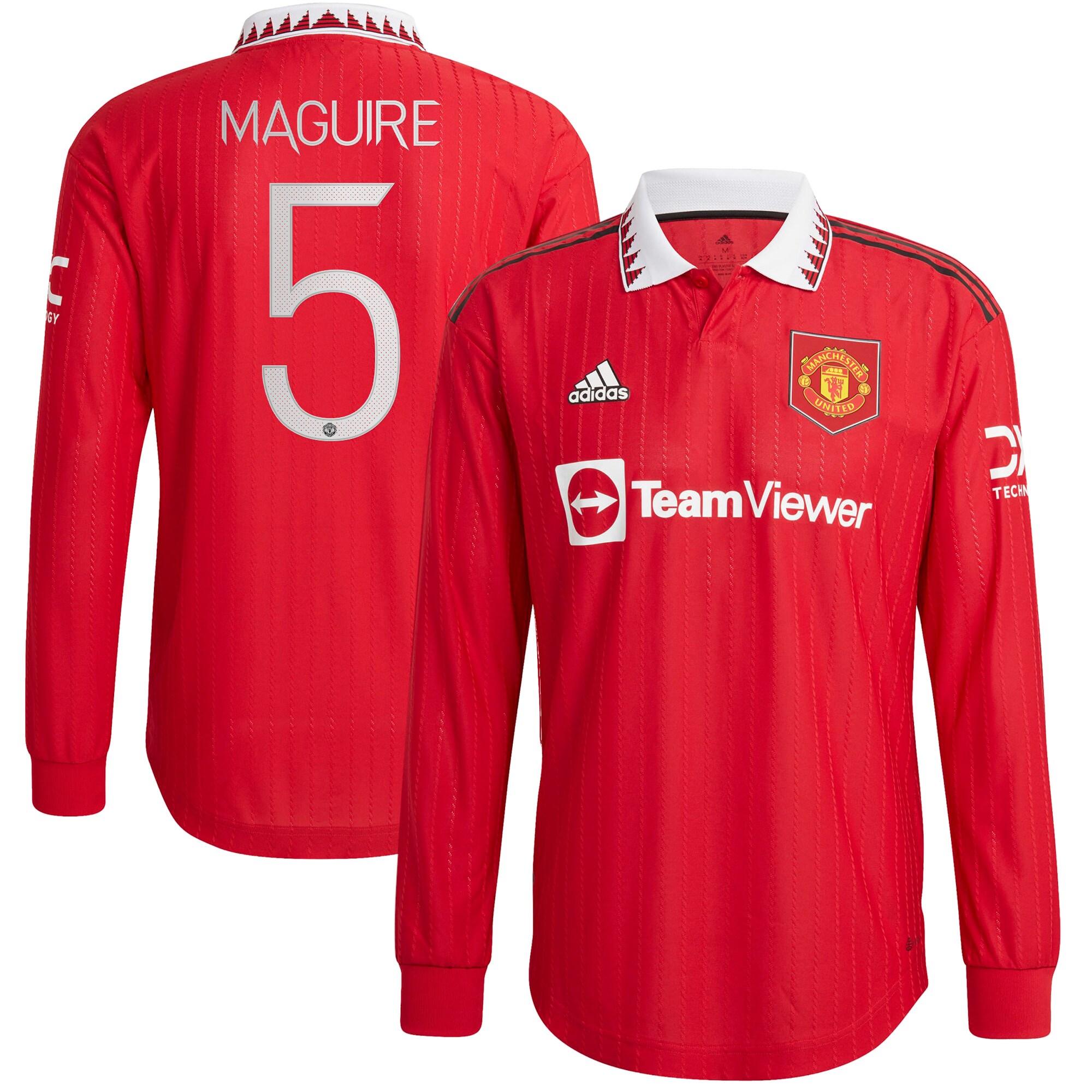 Manchester United Cup Home Authentic Shirt 2022-23 - Long Sleeve with Maguire 5 printing