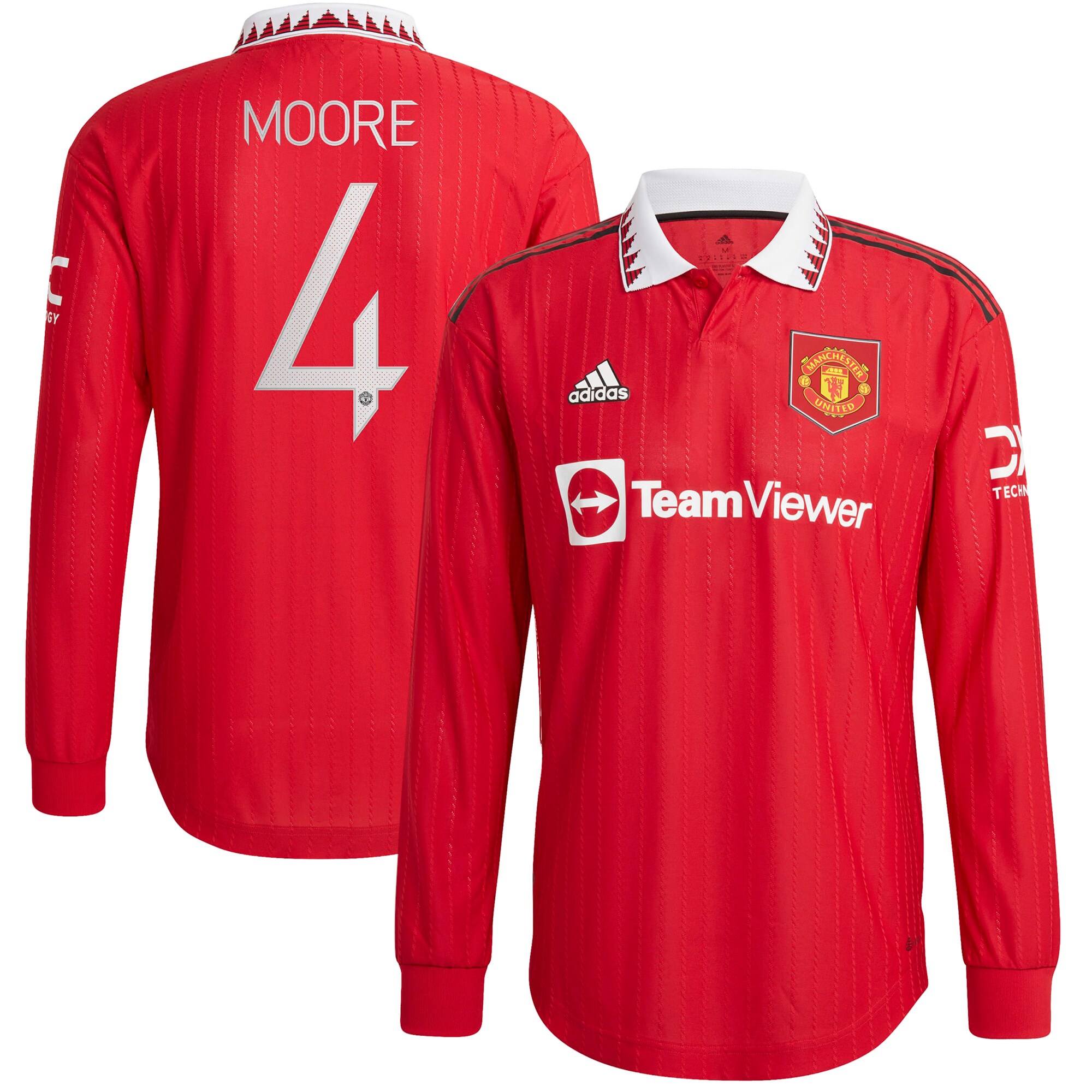 Manchester United Cup Home Authentic Shirt 2022-23 - Long Sleeve with Moore 4 printing