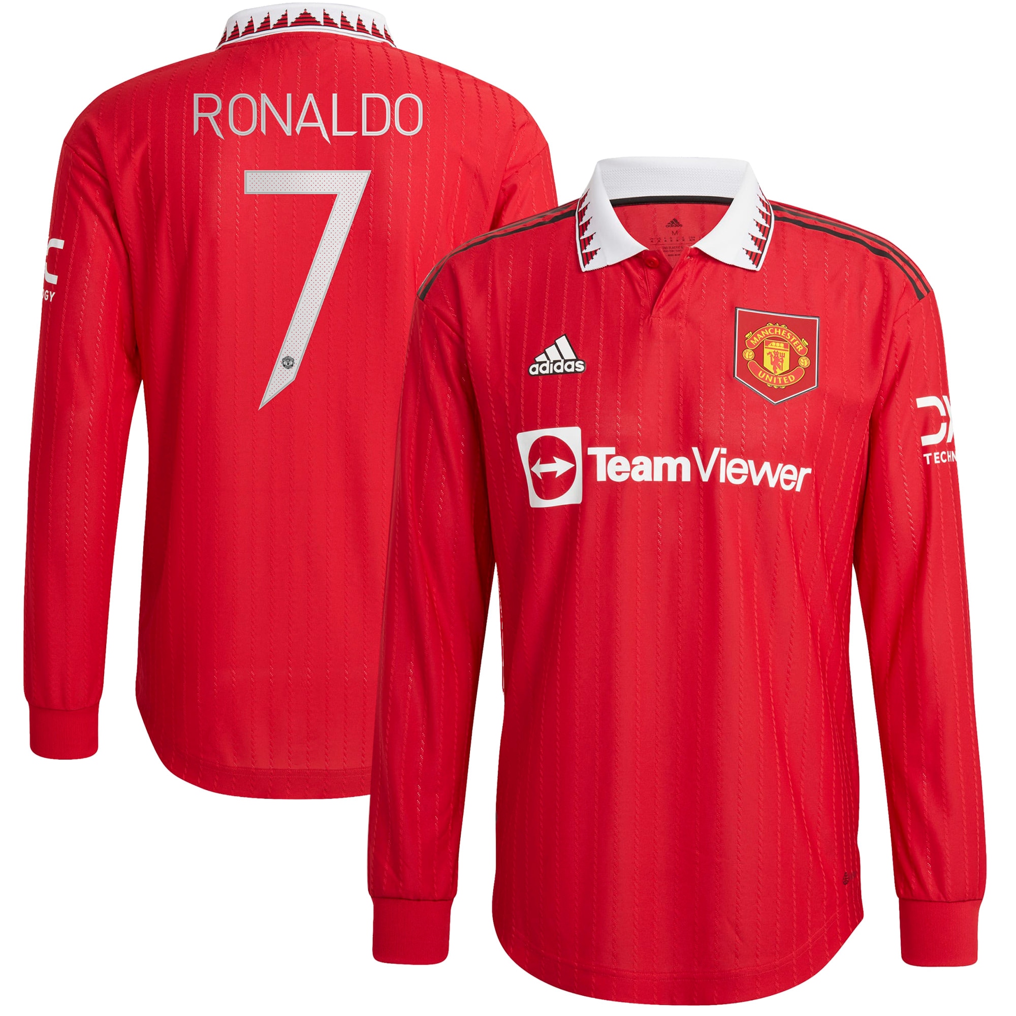 Manchester United Cup Home Authentic Shirt 2022-23 - Long Sleeve with Ronaldo 7 printing