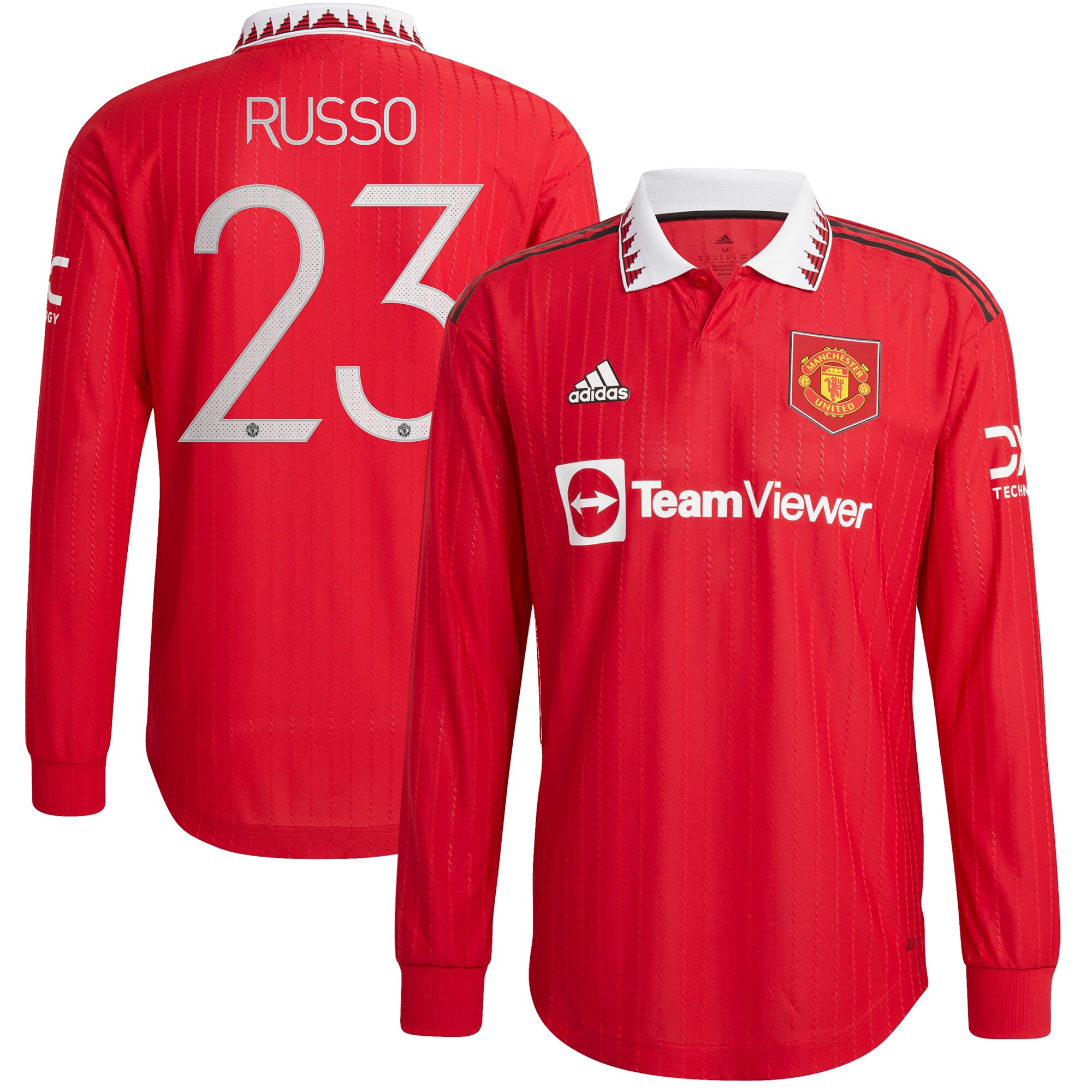 Manchester United Cup Home Authentic Shirt 2022-23 - Long Sleeve with Russo 23 printing