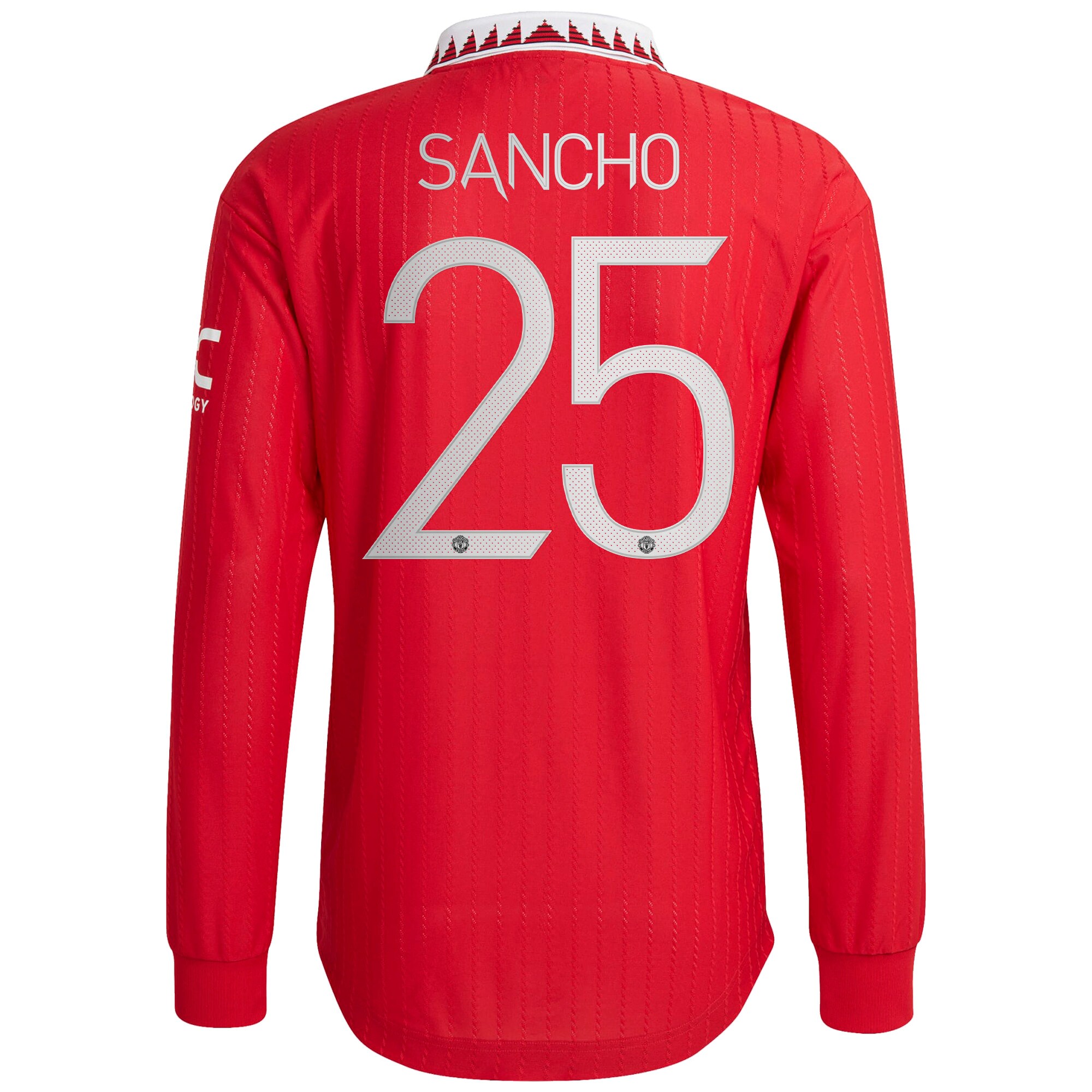 Manchester United Cup Home Authentic Shirt 2022-23 - Long Sleeve with Sancho 25 printing