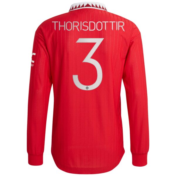 Manchester United Cup Home Authentic Shirt 2022-23 - Long Sleeve with Thorisdottir 3 printing