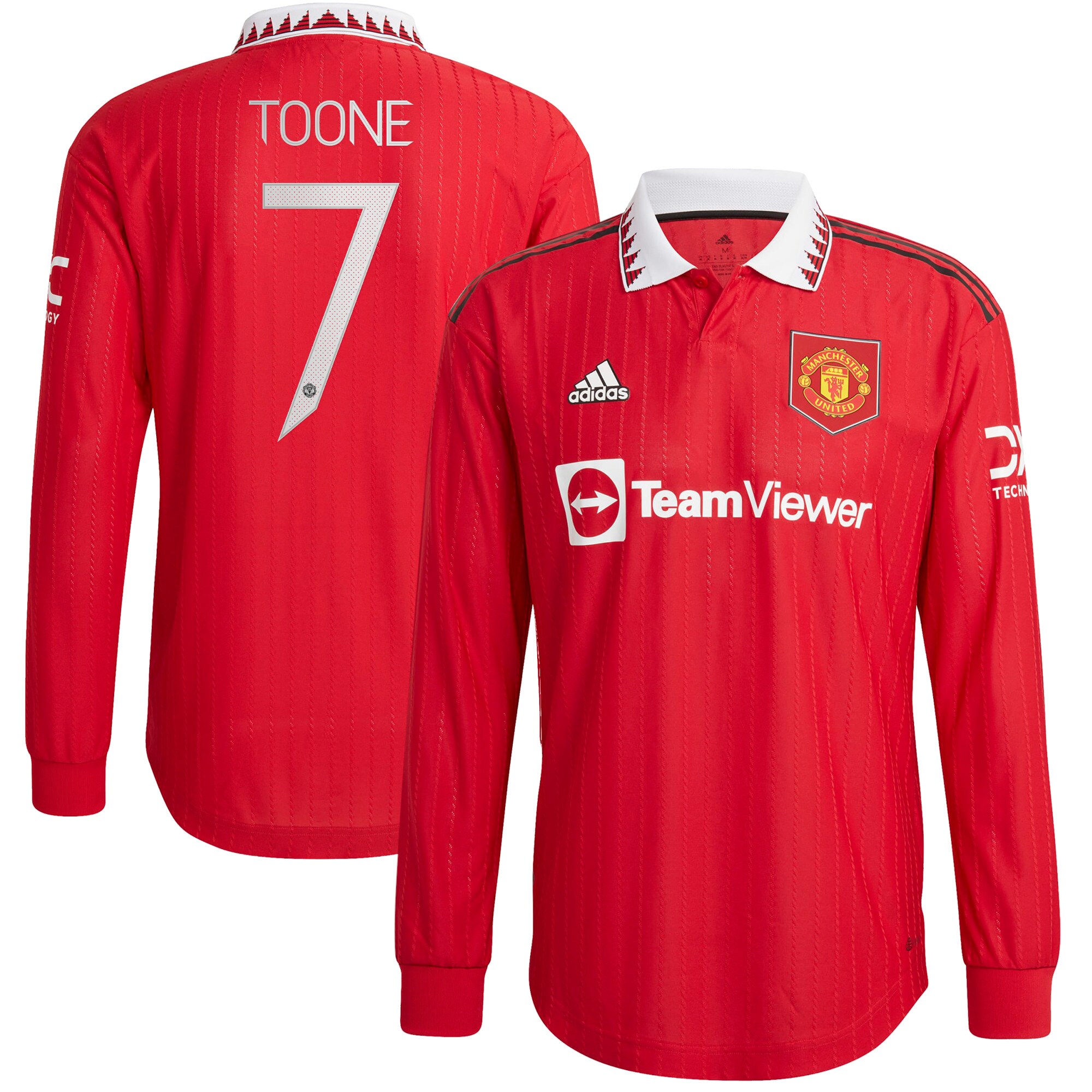 Manchester United Cup Home Authentic Shirt 2022-23 - Long Sleeve with Toone 7 printing