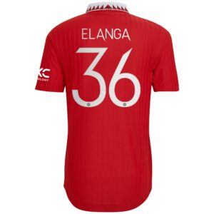 Manchester United Cup Home Authentic Shirt 2022-23 with Elanga 36 printing