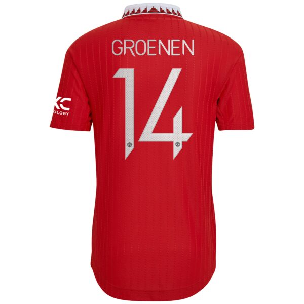 Manchester United Cup Home Authentic Shirt 2022-23 with Groenen 14 printing