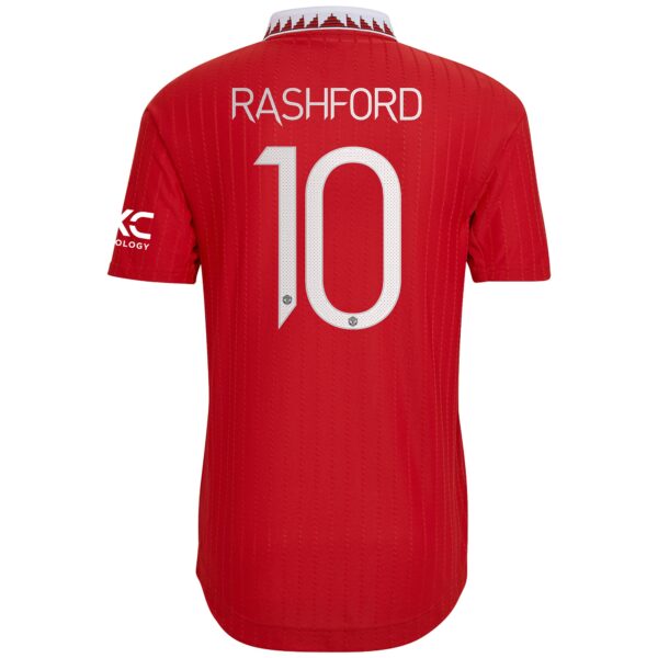Manchester United Cup Home Authentic Shirt 2022-23 with Rashford 10 printing