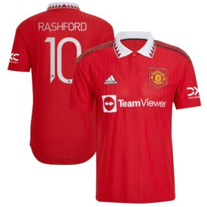 Manchester United Cup Home Authentic Shirt 2022-23 with Rashford 10 printing