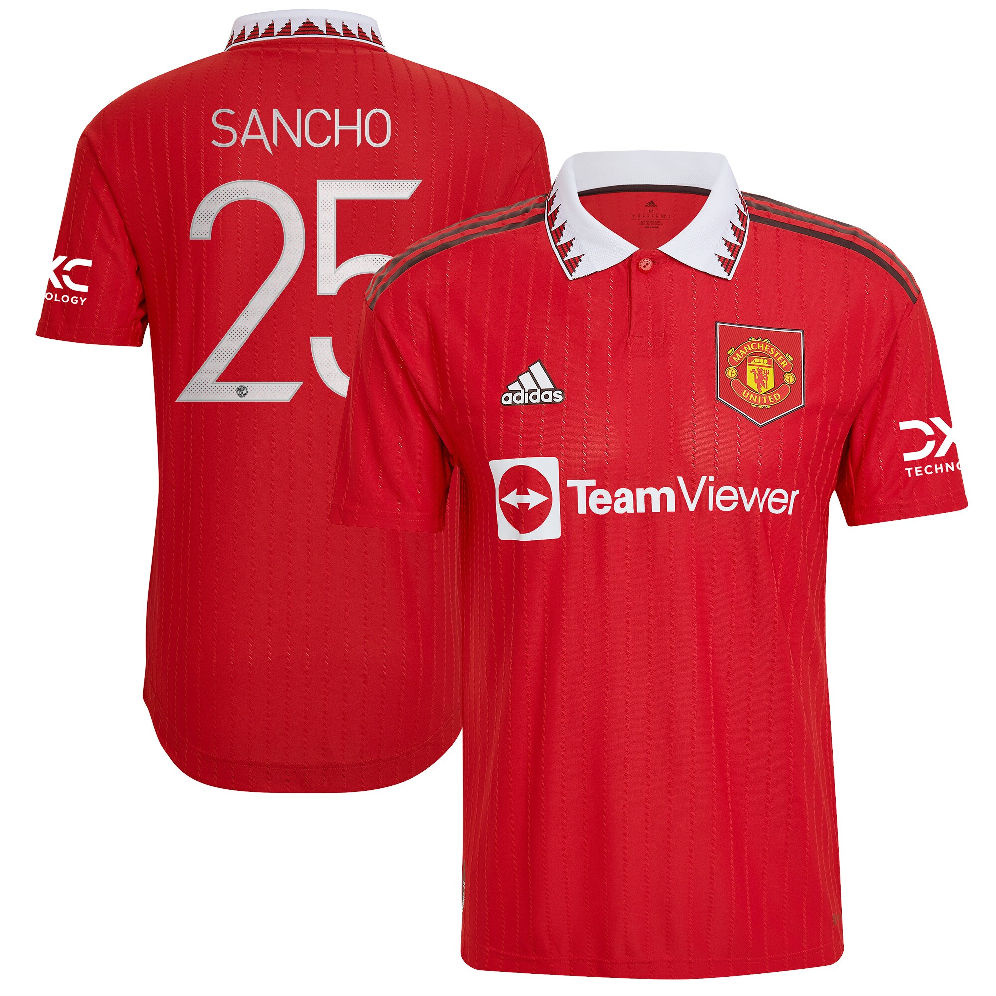 Manchester United Cup Home Authentic Shirt 2022-23 with Sancho 25 printing