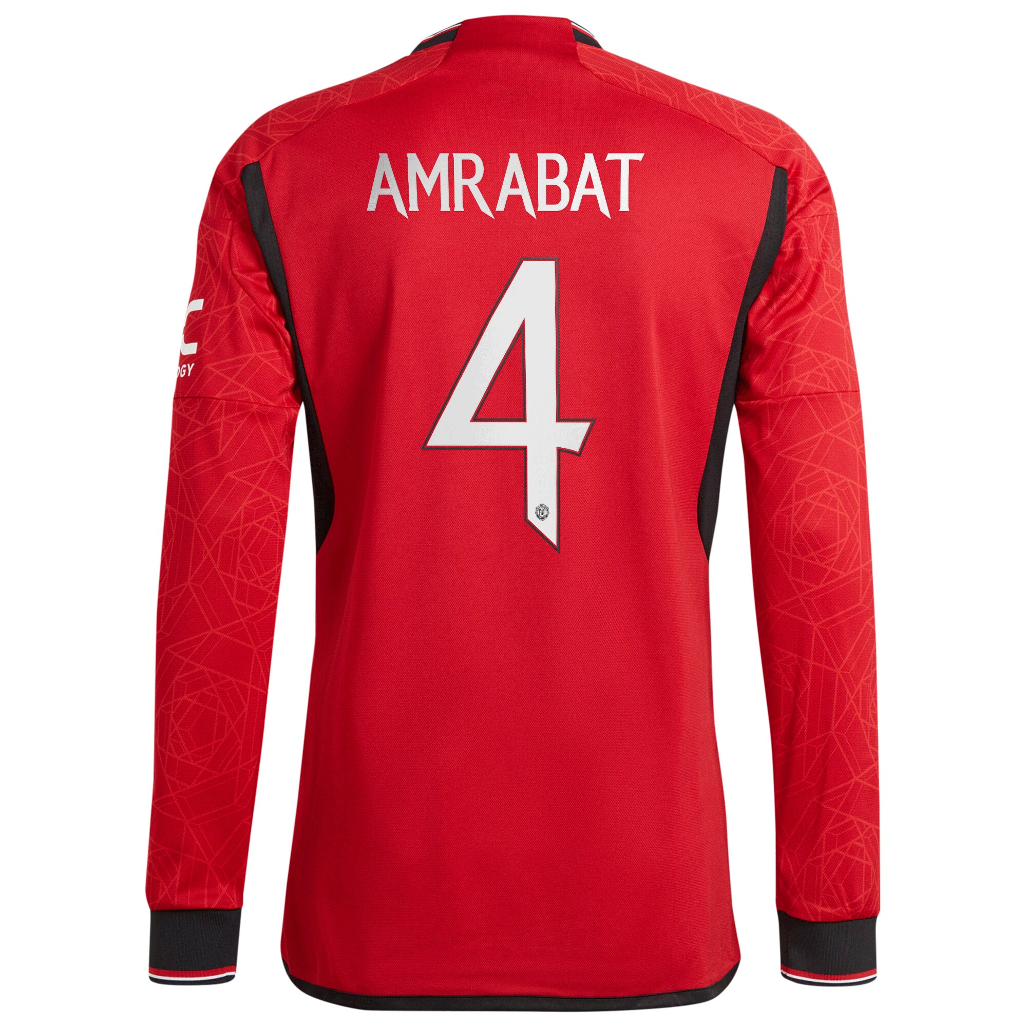 Manchester United Cup Home Authentic Shirt 2023-24 Long sleeve with Amrabat 4 printing