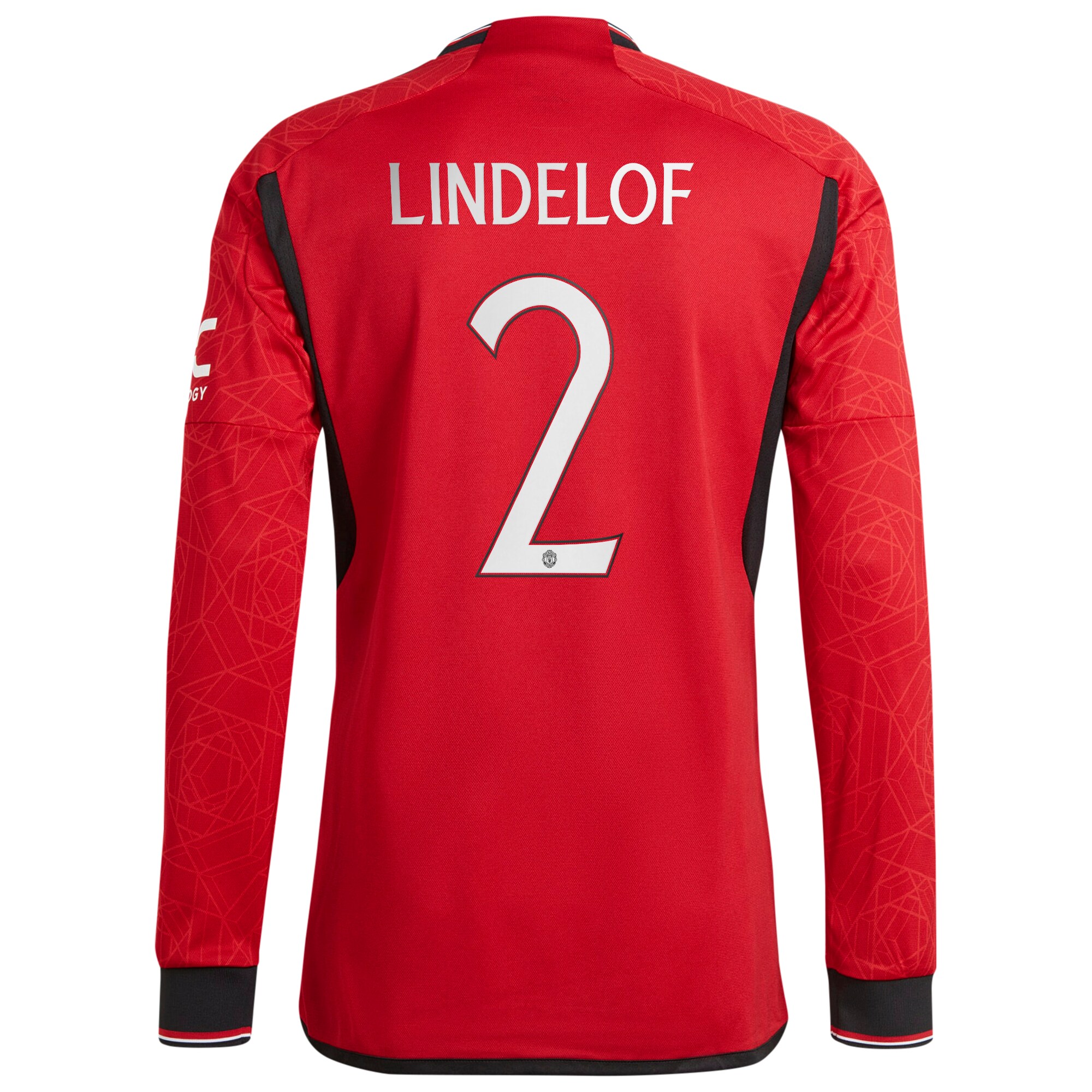 Manchester United Cup Home Authentic Shirt 2023-24 Long Sleeve with Lindelof 2 printing
