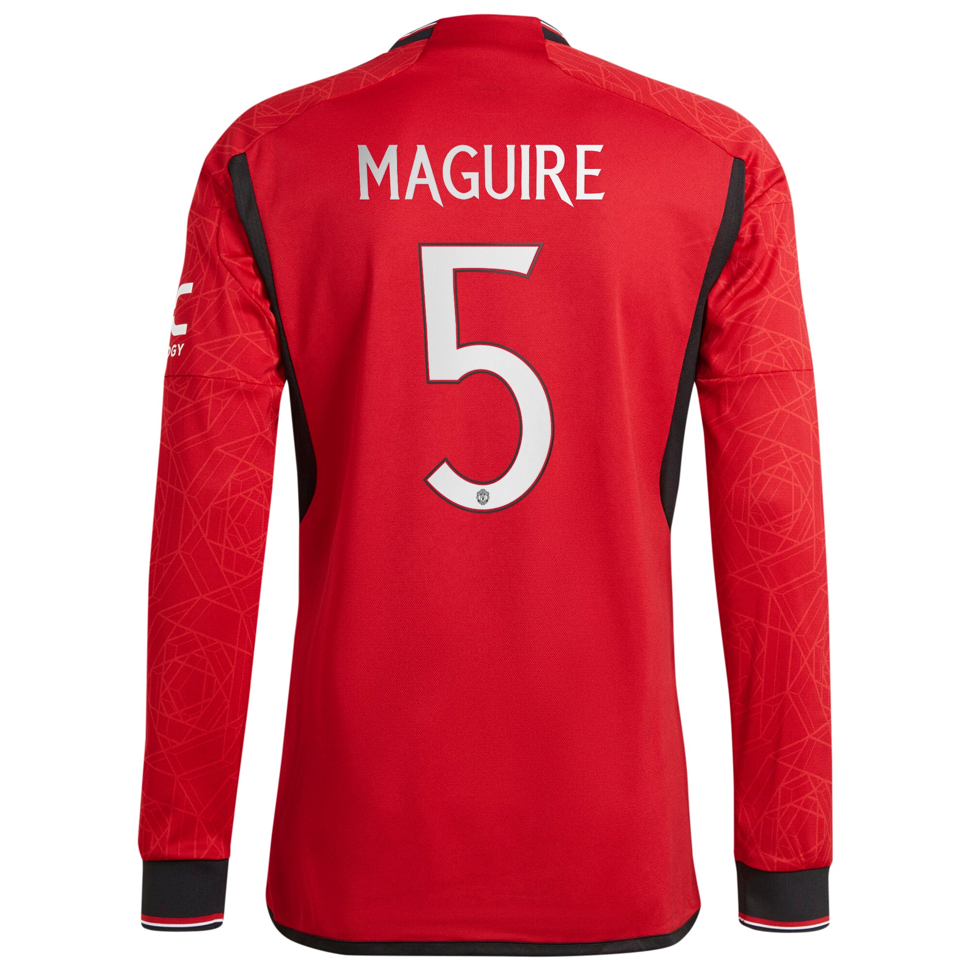 Manchester United Cup Home Authentic Shirt 2023-24 Long Sleeve with Maguire 5 printing