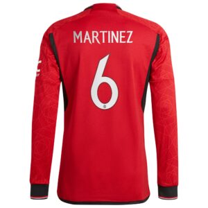 Manchester United Cup Home Authentic Shirt 2023-24 Long Sleeve with Martinez 6 printing