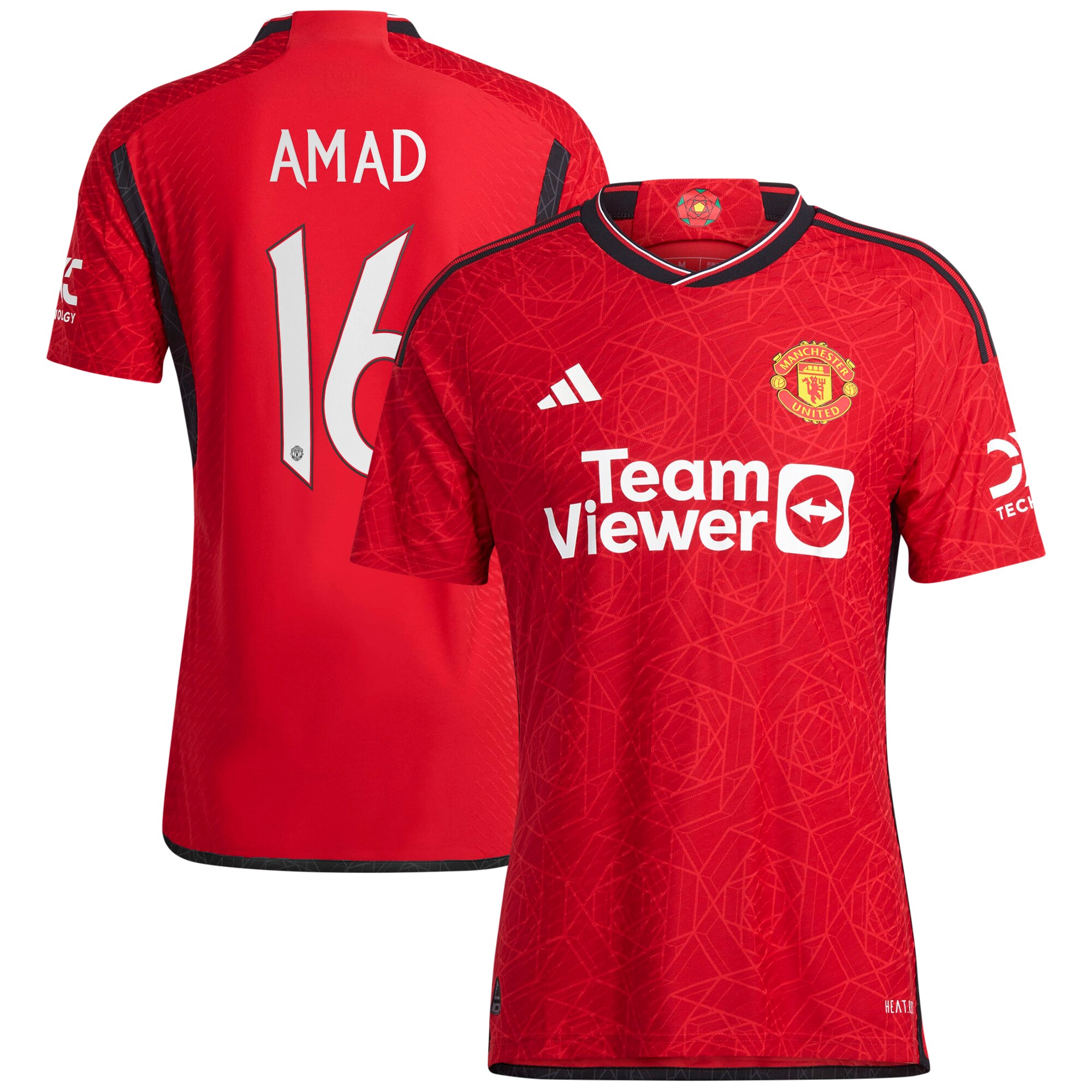 Manchester United Cup Home Authentic Shirt 2023-24 with Amad 16 printing