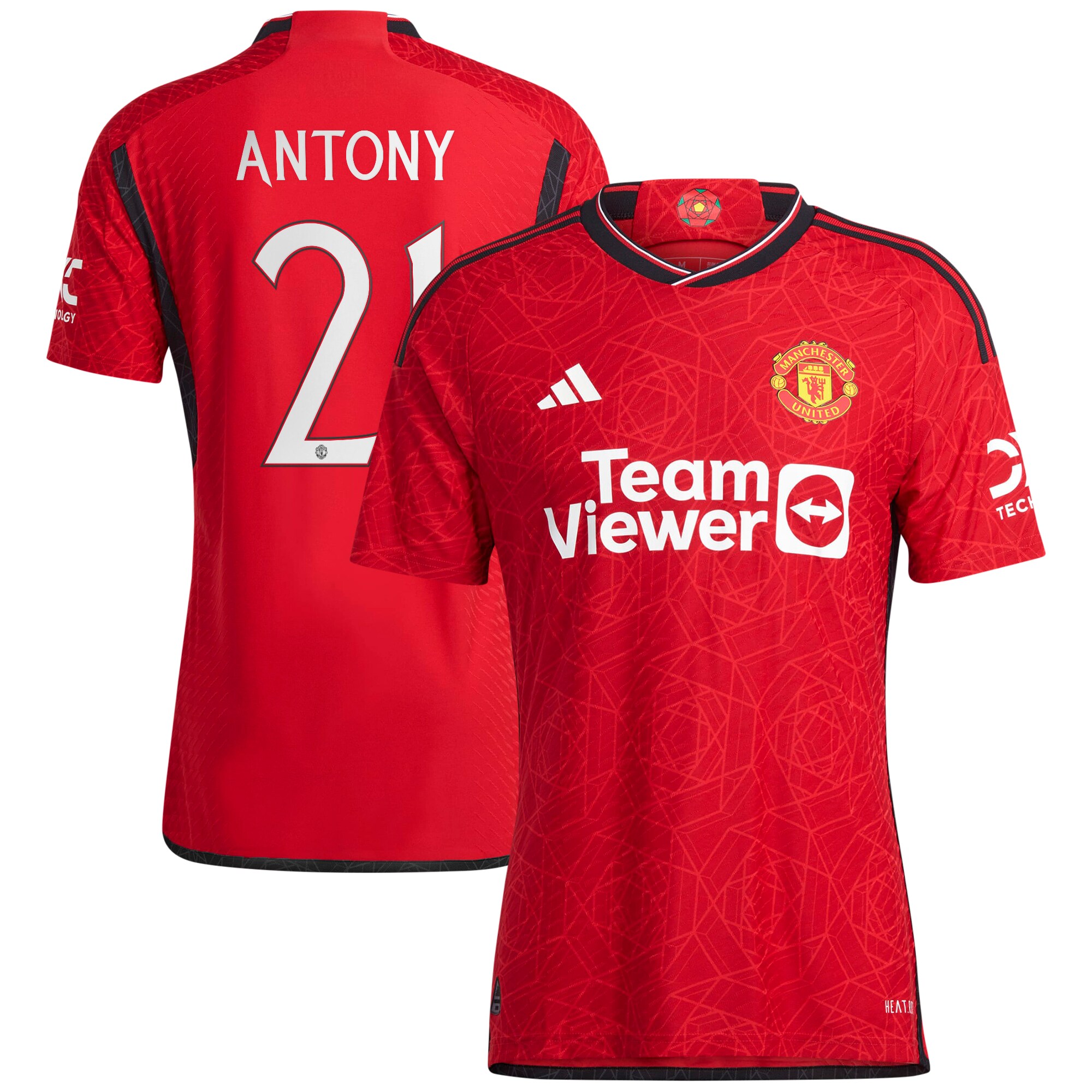 Manchester United Cup Home Authentic Shirt 2023-24 with Antony 21 printing