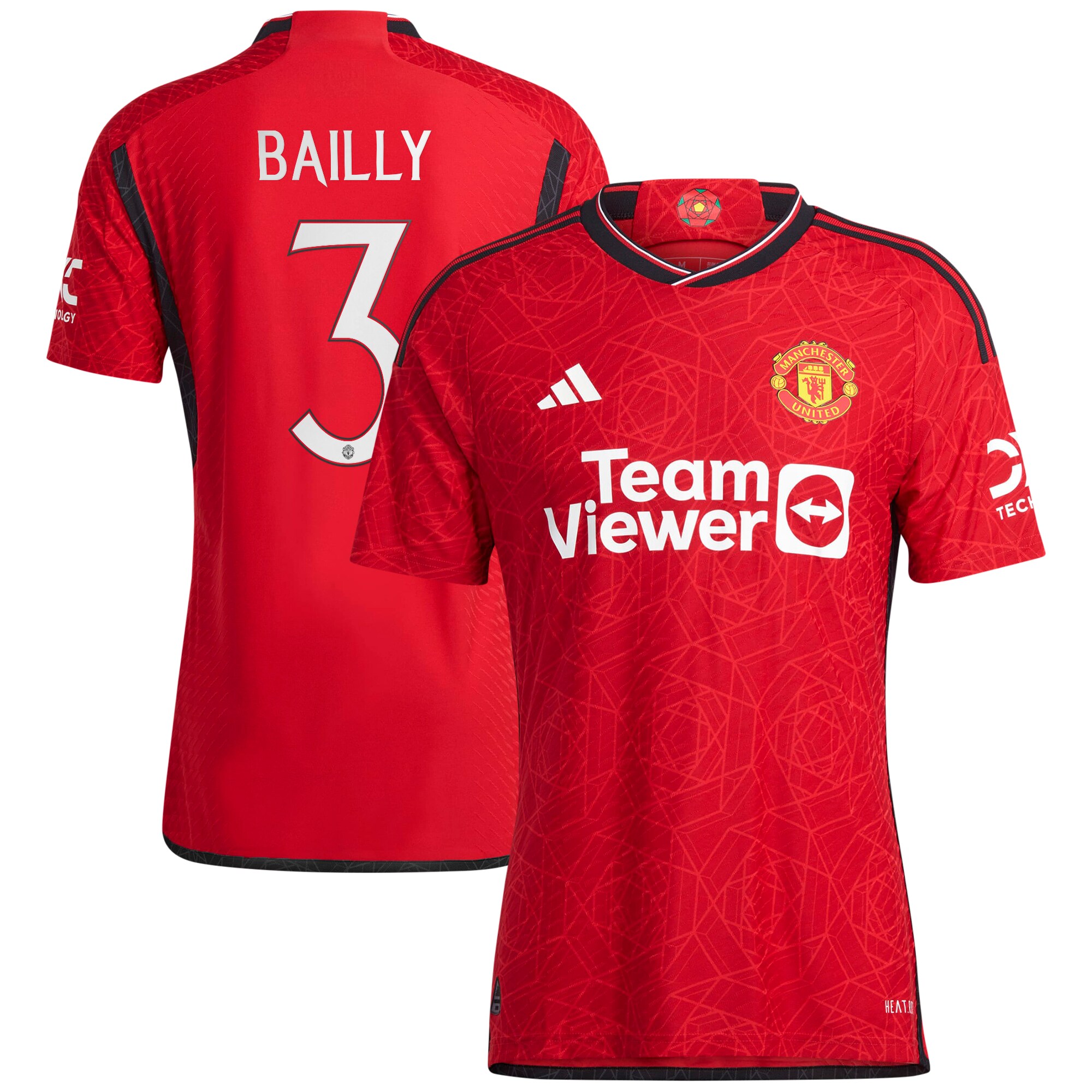 Manchester United Cup Home Authentic Shirt 2023-24 with Bailly 3 printing