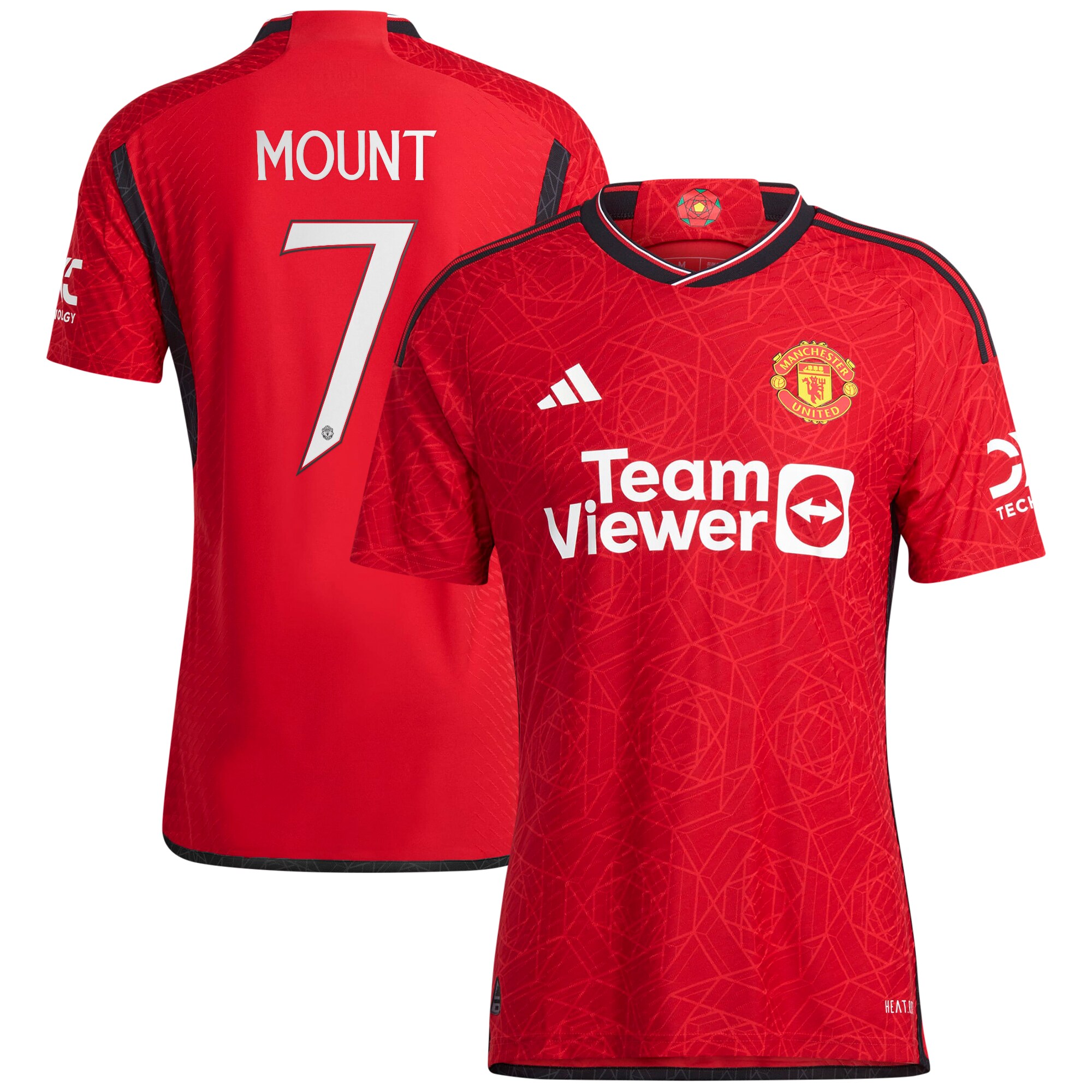 Manchester United Cup Home Authentic Shirt 2023-24 with Mount 7 printing
