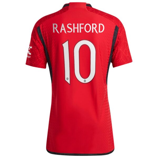 Manchester United Cup Home Authentic Shirt 2023-24 with Rashford 10 printing