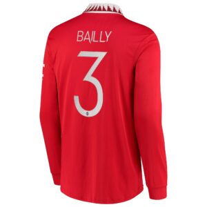 Manchester United Cup Home Shirt 2022-23 - Long Sleeve with Bailly 3 printing