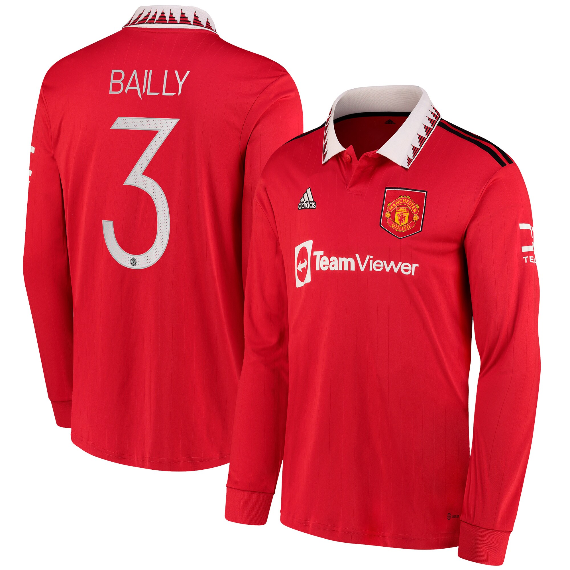 Manchester United Cup Home Shirt 2022-23 - Long Sleeve with Bailly 3 printing