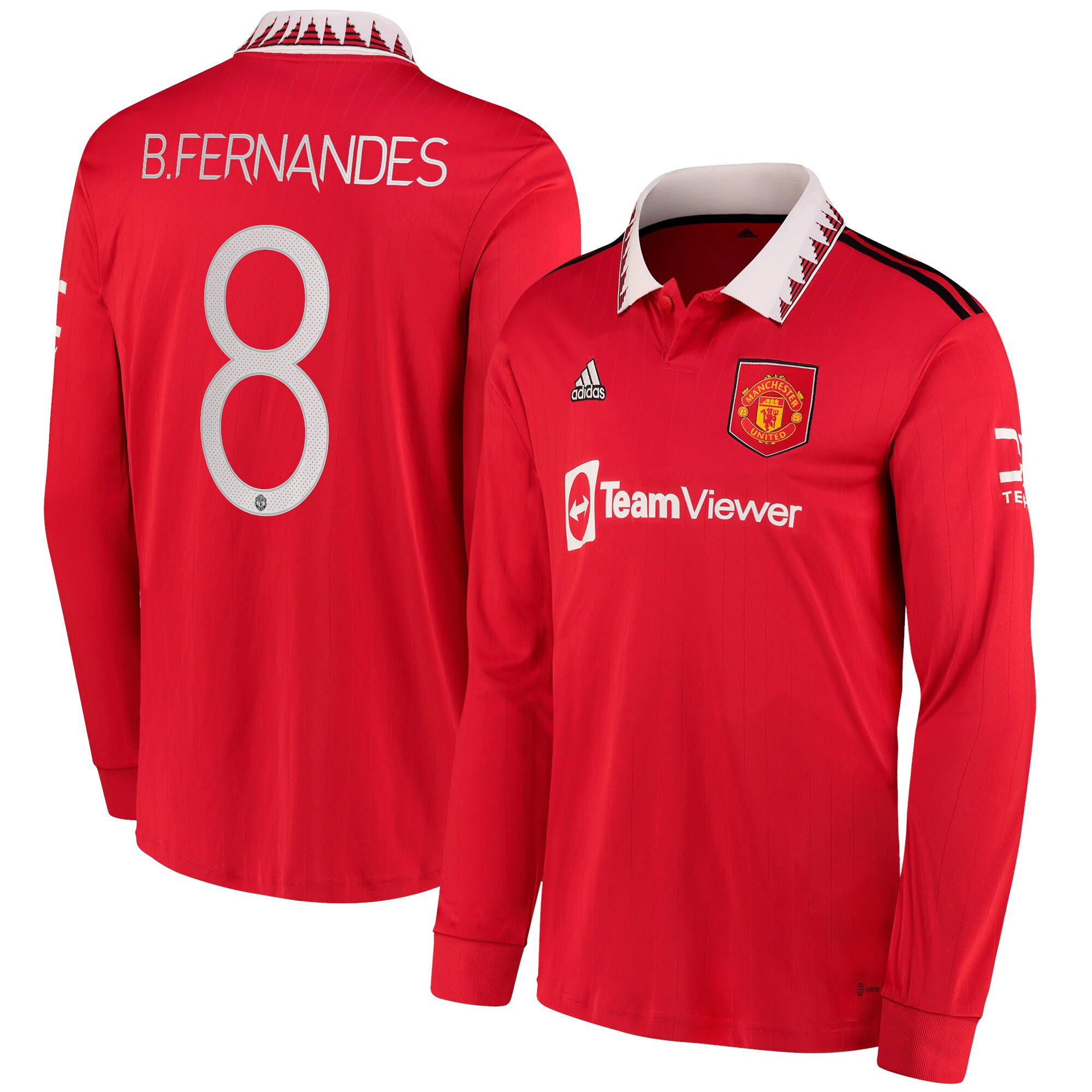 Manchester United Cup Home Shirt 2022-23 - Long Sleeve with B.Fernandes 8 printing