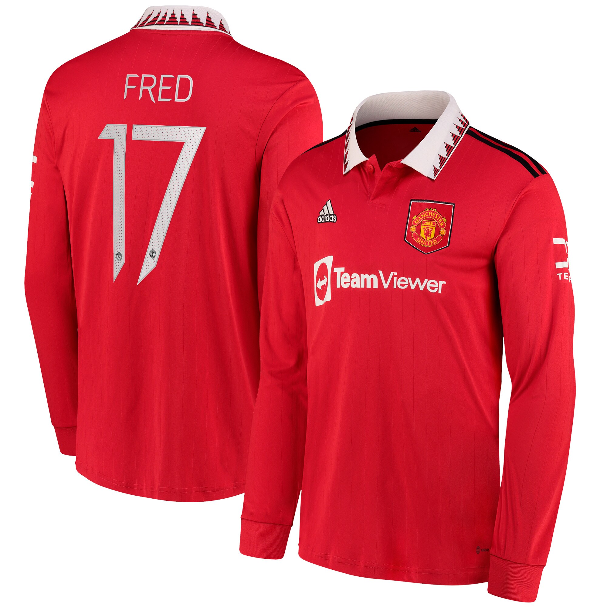 Manchester United Cup Home Shirt 2022-23 - Long Sleeve with Fred 17 printing