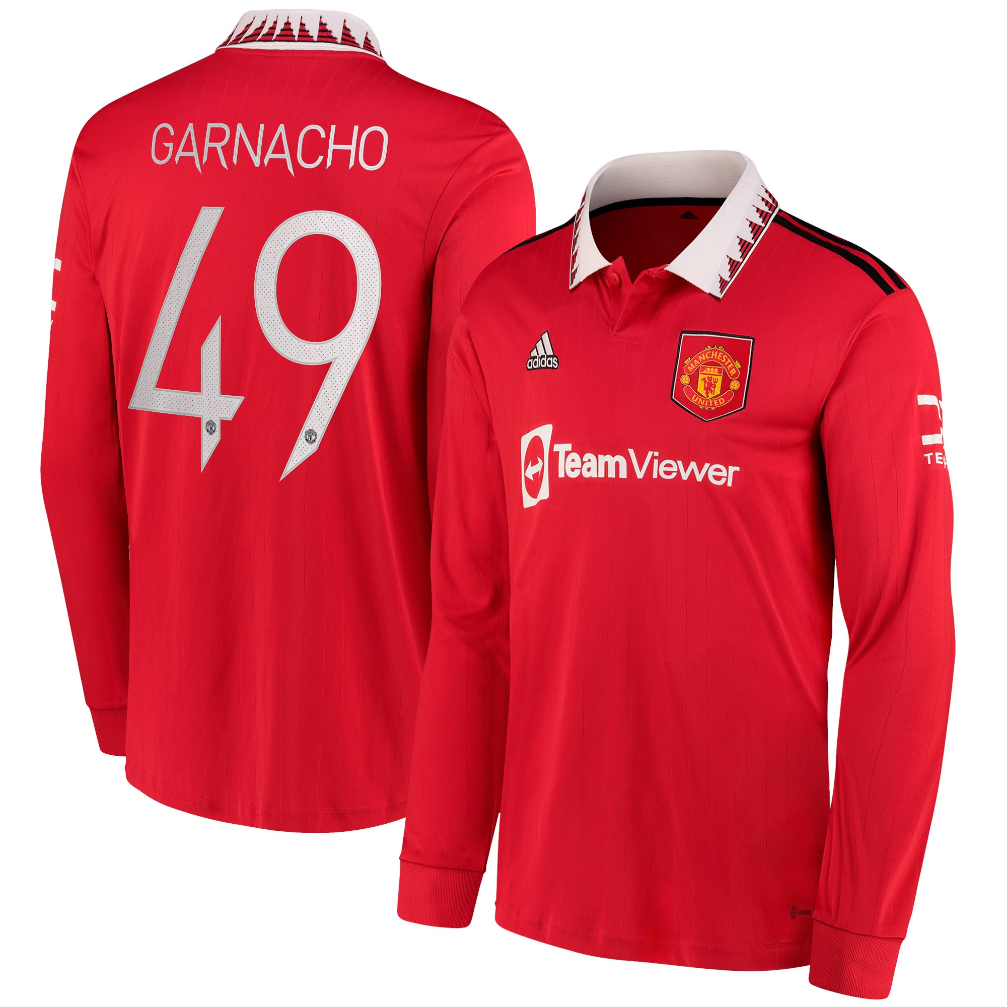 Manchester United Cup Home Shirt 2022-23 - Long Sleeve with Garnacho 49 printing