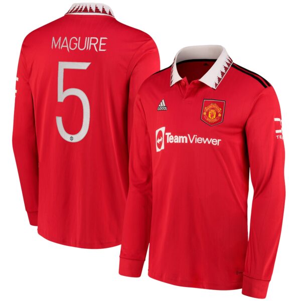 Manchester United Cup Home Shirt 2022-23 - Long Sleeve with Maguire 5 printing