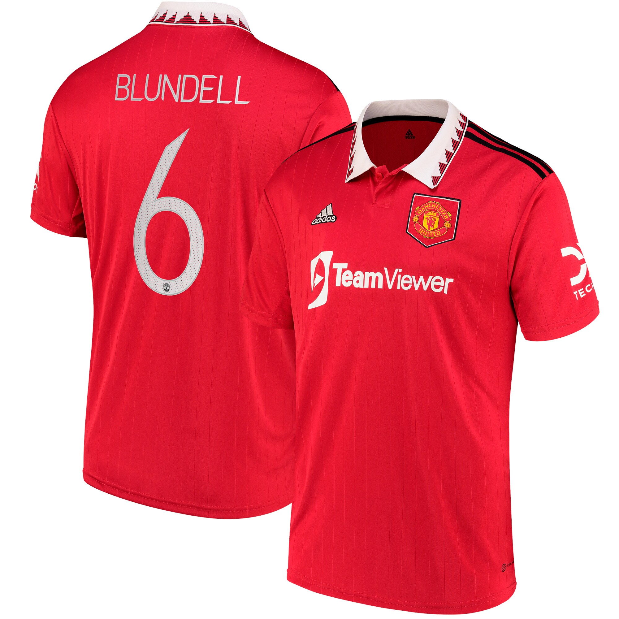 Manchester United Cup Home Shirt 2022-23 with Blundell 6 printing