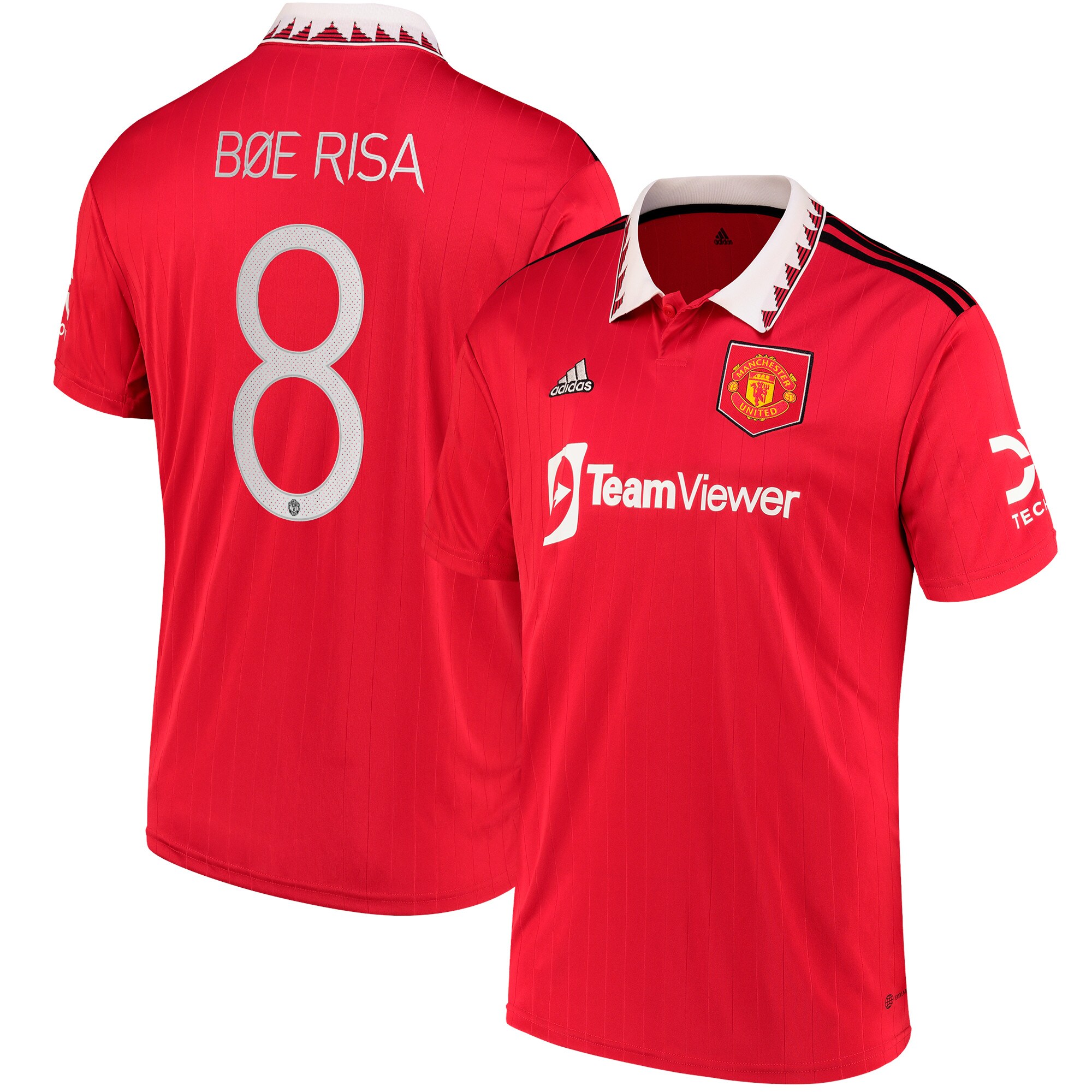 Manchester United Cup Home Shirt 2022-23 with Bøe Risa 8 printing